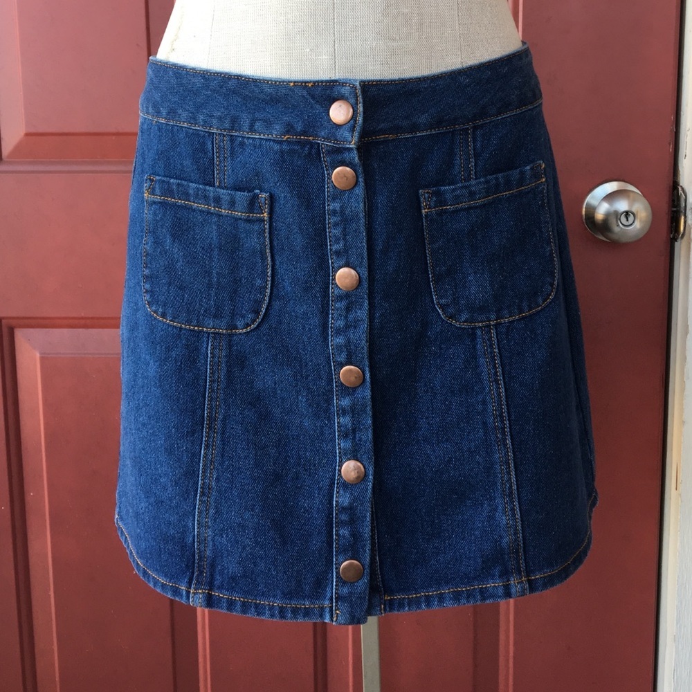 Brandy Melville Bullhead Denim‎ Button Up Skirt - Picture 3 of 4